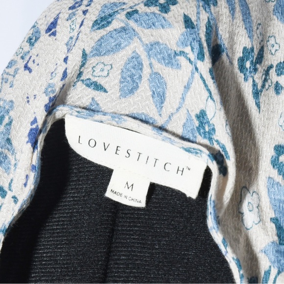 V neckline oversized tie cotton blouse - Picture 6 of 6